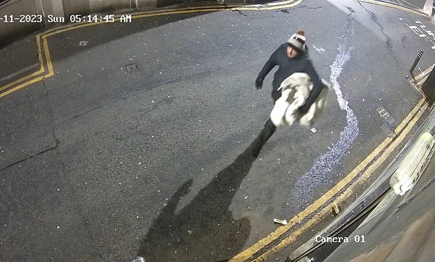 CCTV footage of Mihai-Nicolae Patran walking on Mitchell Street, Glasgow