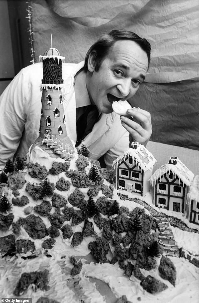 Husband pictured dishing up a Christmas treat for inmates on December 19, 1983