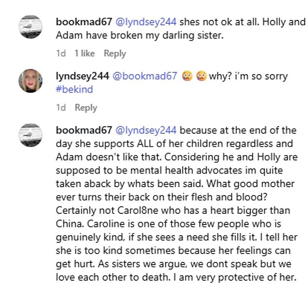 Louise threw herself wholeheartedly into the conversation about the feud