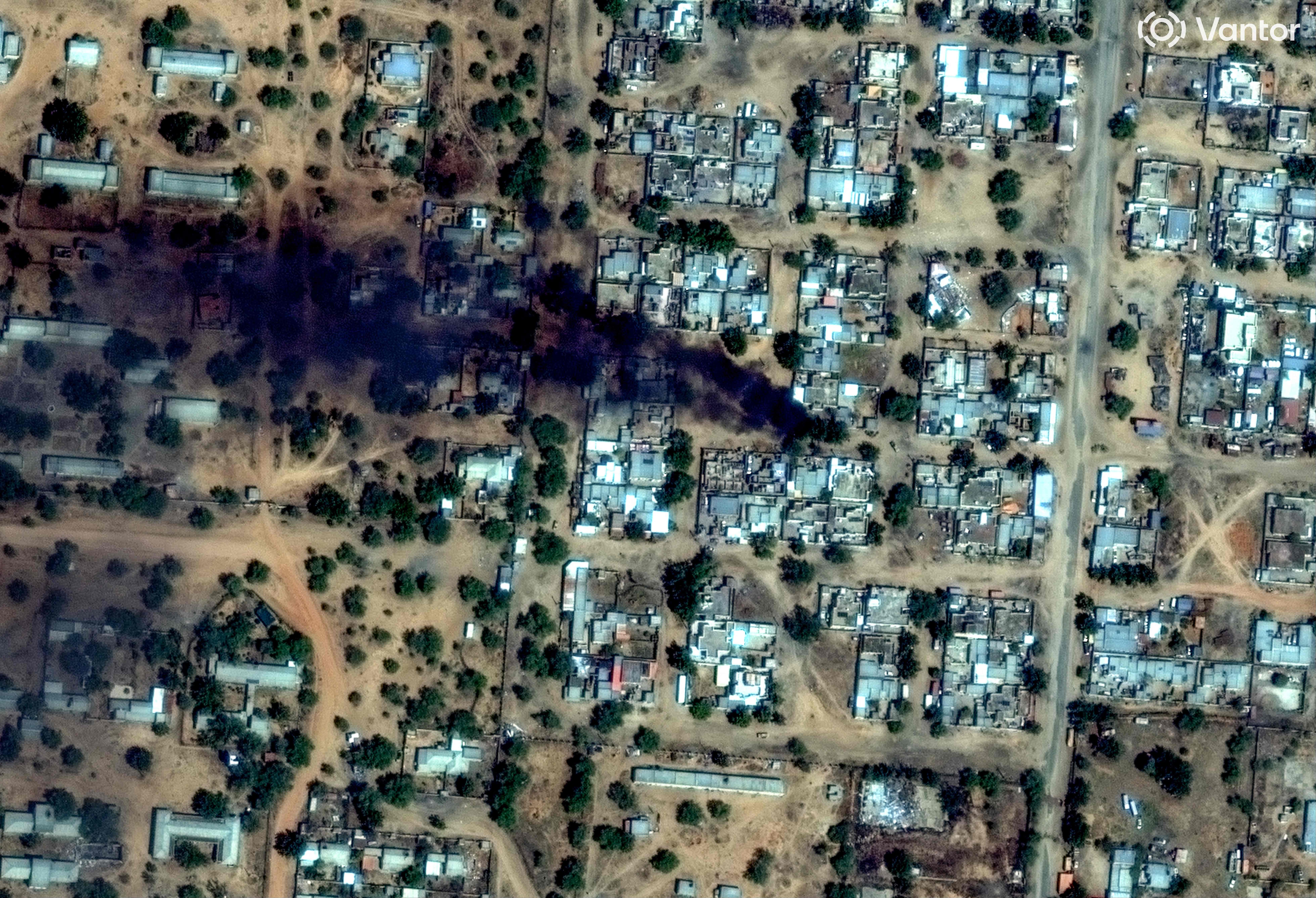 This handout satellite image by Vantor taken on October 26, 2025 and made available on October 31, 2025 shows smoke billowing from fires burning around El-Fasher Airport in El-Fasher.(AFP) This handout satellite image by Vantor taken on October 26, 2025 and made available on October 31, 2025 shows smoke billowing from fires burning around El-Fasher Airport in El-Fasher.(AFP)