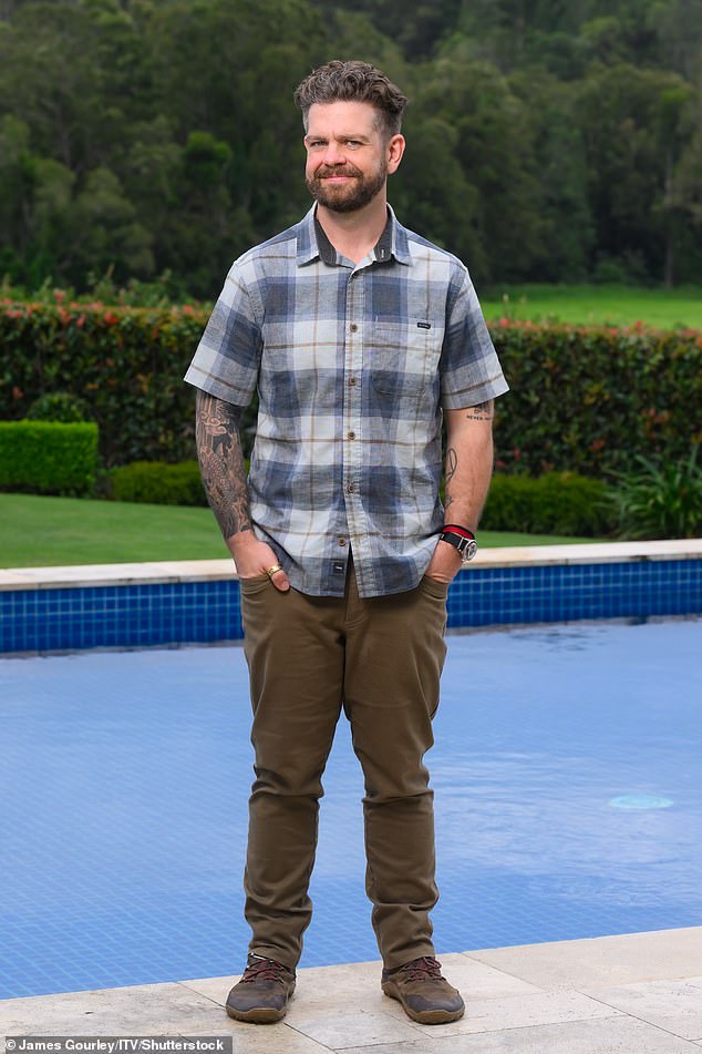 Jack Osbourne, 40, opted for a flannel shirt and khaki trousers