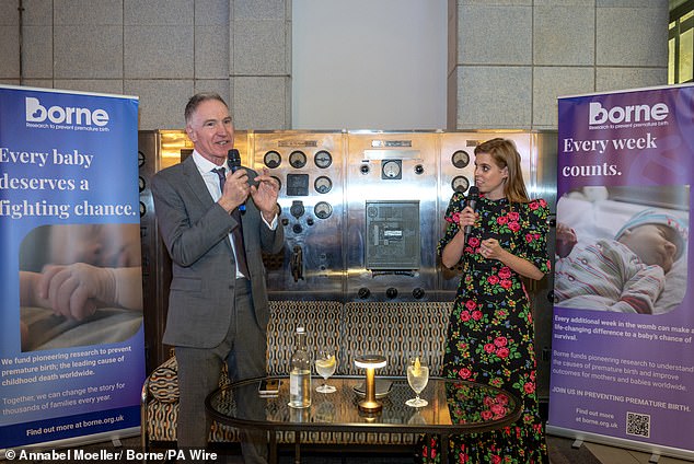 Beatrice, Patron of Borne and Professor Mark Johnson at the glitzy event on Thursday