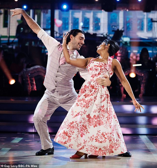 Kicking off Saturday's show EastEnders ' Balvinder Sopal and pro partner Julian Caillon took to the floor with an American Smooth which the judges branded 'safe'