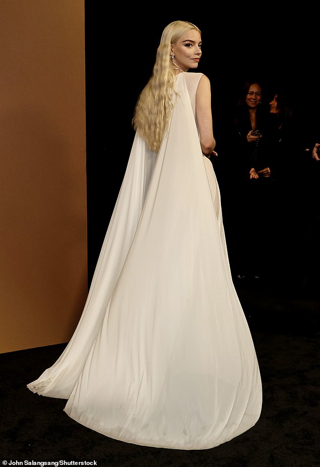 The Furiosa star looked angelic in the flowing dress