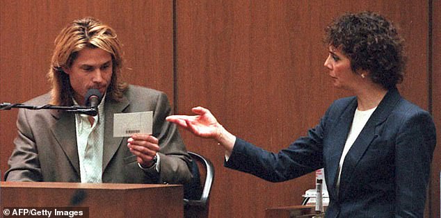 Kaelin also testified that Simpson was wearing the same dark blue shirt he had on earlier that evening, after blue cotton fibers were found at the murder scene. He said Simpson had changed his shirt when he next saw him; pictured with prosecutor Marcia Clark