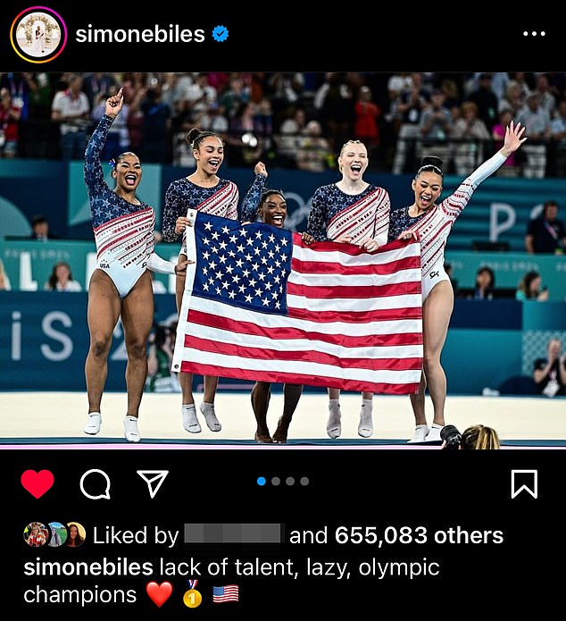 Team USA would go on to win gold in the team all-around, with Biles and the others not-so-subtly slamming Skinner on social media and in the press for her pointed comments