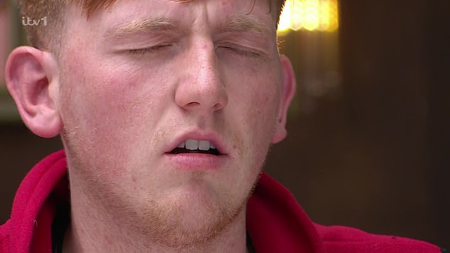 With his eyes watering and grabbing the sick bucket, he retched constantly and only just managed to keep it down