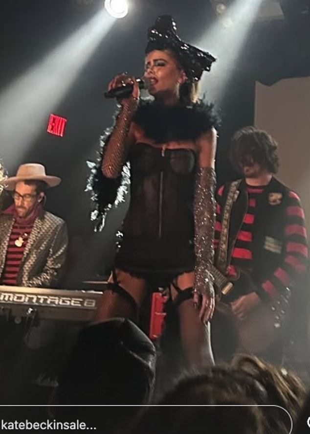 The actress slipped into skimpy lingerie and showed off her impressive vocals as she dedicated the performance to late mum Judy Loe following her tragic death in July