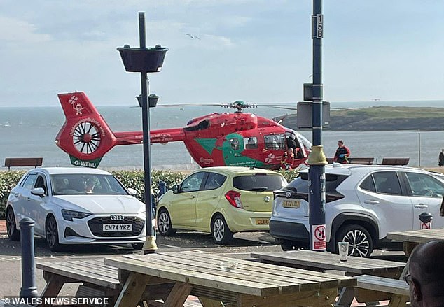 Emergency services, including an air ambulance, were called to the scene