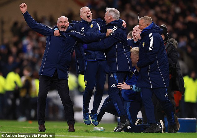 Steve Clarke's men came into the match needing to win to leapfrog Denmark at the top of Group C