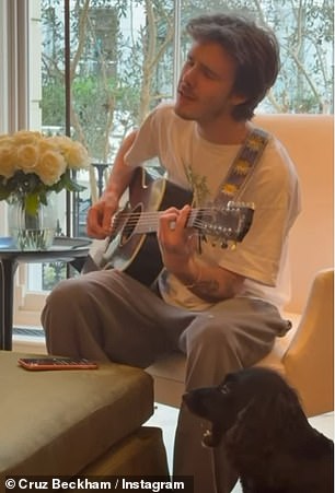 Cruz showed off his skills as he played the guitar whilst singing