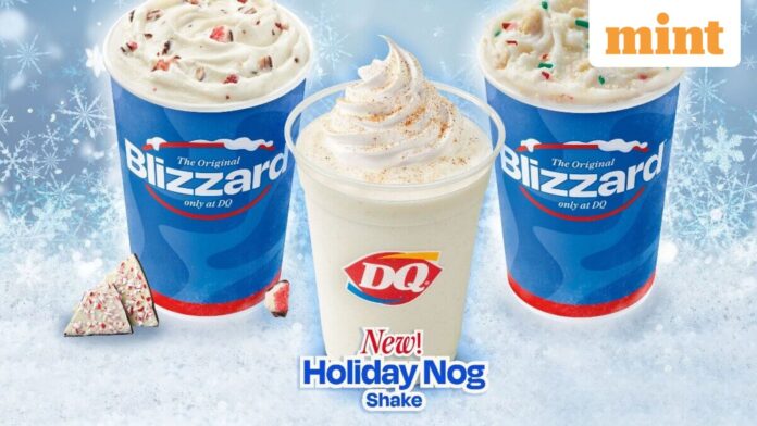 2025 holiday favorites: Starbucks, Dunkin’, DQ, Dutch Bros, Panera bring Dairy Queen and Dutch Bros add seasonal Blizzard treats and festive drinks, including Peppermint Bark Blizzard and Mistletoe Rebel. (Image credit: https://news.dairyqueen.com/)