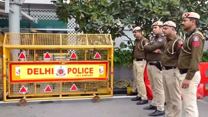 Security beefed up at Terminal 3 of Indira Gandhi International Airport ahead of the arrival of gangster Anmol Bishnoi, in New Delhi, Wednesday, Nov. 19, 2025.