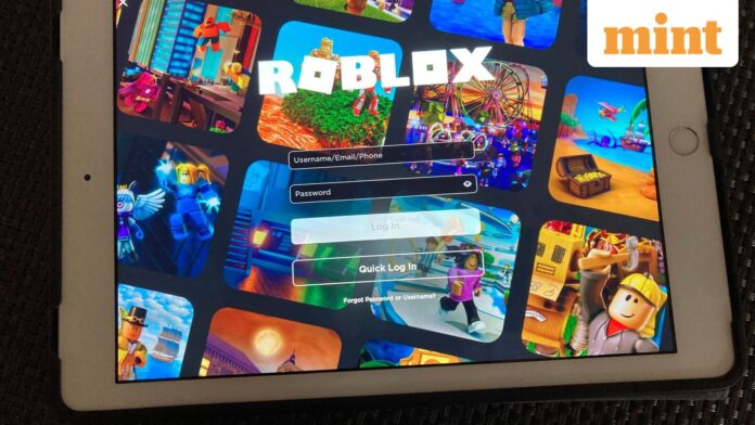 The gaming platform Roblox is displayed on a tablet, Oct. 30, 2021, in New York.