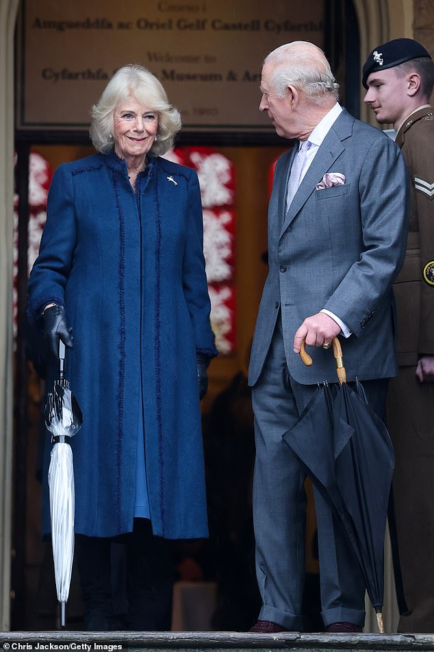 A renowned workaholic, the monarch (pictured with the Queen) was determined things would be 'business as usual' even on his big day
