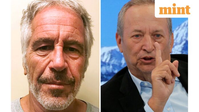 Ex-Harvard president Larry Summers quits public roles amid Epstein emails: This combo shows Jeffrey Epstein, left, and U.S. economist Larry Summers. (New York State Sex Offender Registry via AP/Michel Euler)