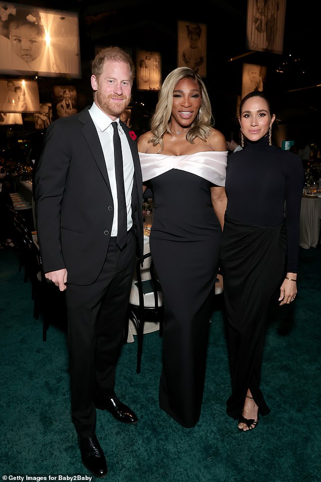 A source close to the Kardashian camp has said they are confused, given the Sussexes were happy to be pictured inside the Baby2Baby Gala hours before, as seen with Serena Williams
