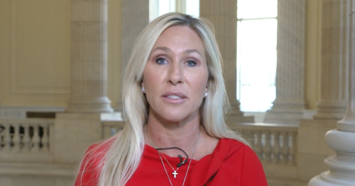 Marjorie Taylor Greene says "I don't see political party lines" Marjorie Taylor Greene says "I don't see political party lines" on health care