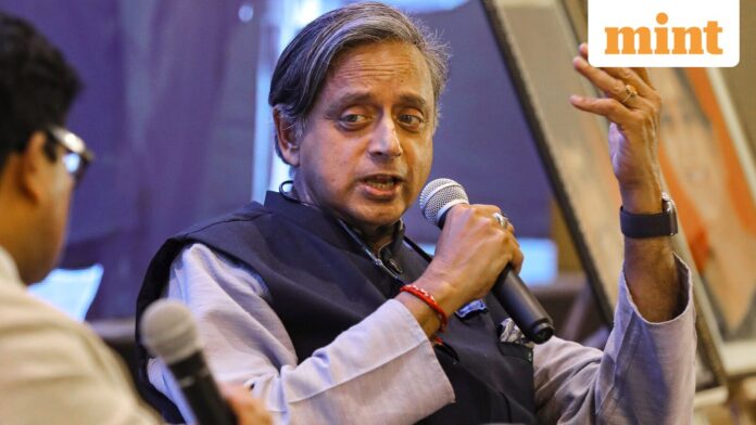 Shashi Tharoor lavishes praises on PM again, calls Modi's address Senior Congress leader and MP Shashi Tharoor delivers the Jyoti Komireddy Memorial Lecture on 'Radical Centrism: My Vision for India' in memory of Jyoti Komireddy, a pioneering women's rights activist and legislator who passed away in 2024, in Hyderabad, Thursday, Nov. 13, 2025. (PTI Photo)(PTI11_13_2025_000422B)