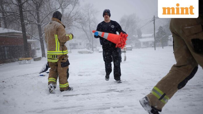 US winter storm: Snow and ice cover a field on January 5, 2025 in Shawnee, Kansas. (Photo by AFP - for representational purpose)