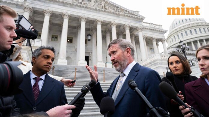 Rep. Thomas Massie (R-KY) speaks to the media outside the U.S. Capitol on November 18, 2025 in Washington, DC. Roberto Schmidt/Getty Images/AFP 